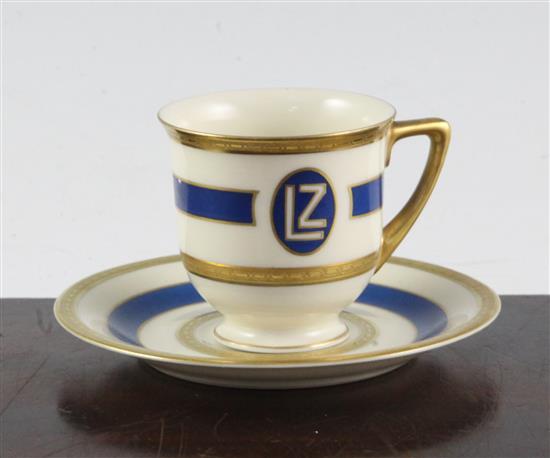 Graf Zeppelin Interest: A Heinrich & Co coffee cup and saucer, 1920s, 5.6cm,